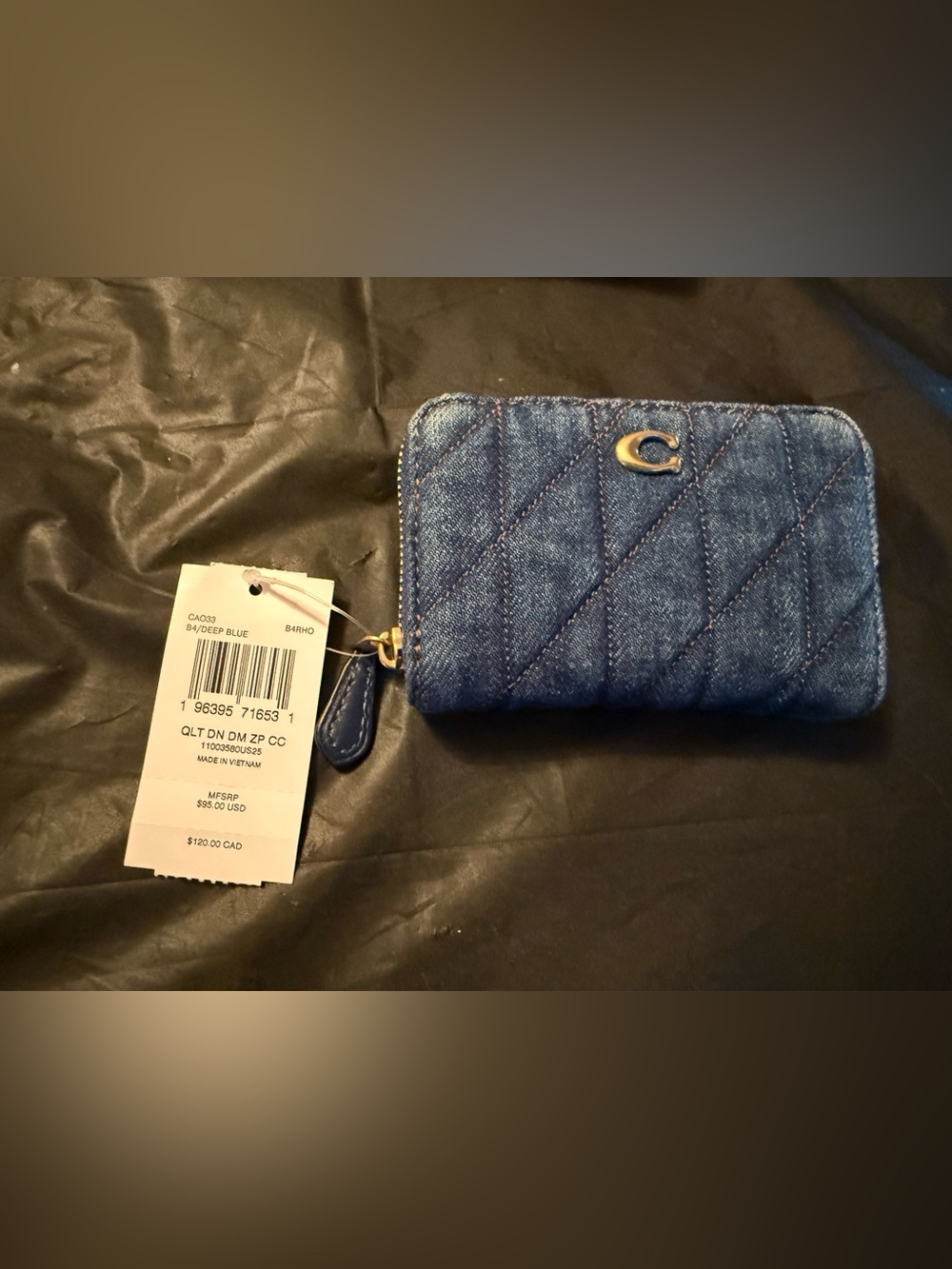 Coach Quilted Denim Wallet NWT